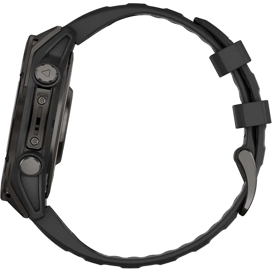 Garmin Fenix 8 47mm AMOLED Saph - CrbnGryTi/Blk,Blk/PebbleGryBnd - One size - Løbeur