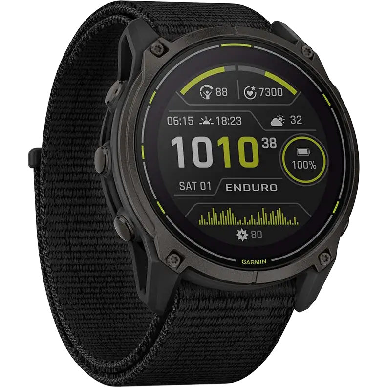 Garmin Enduro 3 - Crbn Gry DLC Ti w/Blk Sport Lo - One size - Løbeur