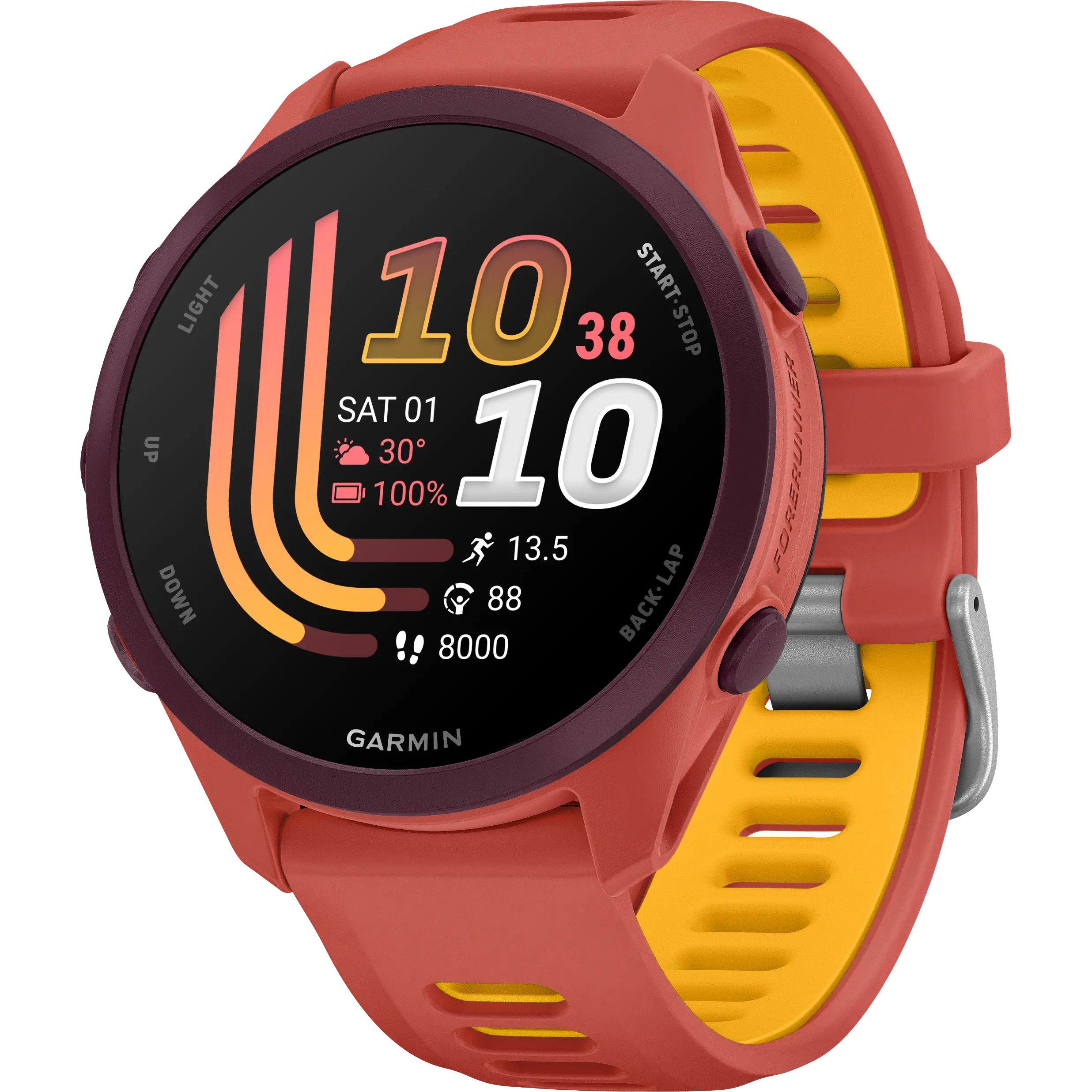 Garmin Forerunner 170 Music - Red Pink with Red pink/Mando b - One size - Løbeur