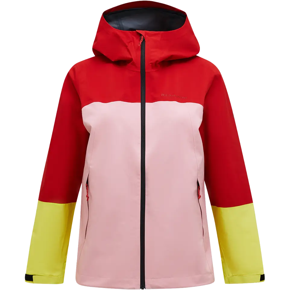 Peak Performance Trail Hipe Shell Jacket Women - Red Pompeian - XL - Regnjakker