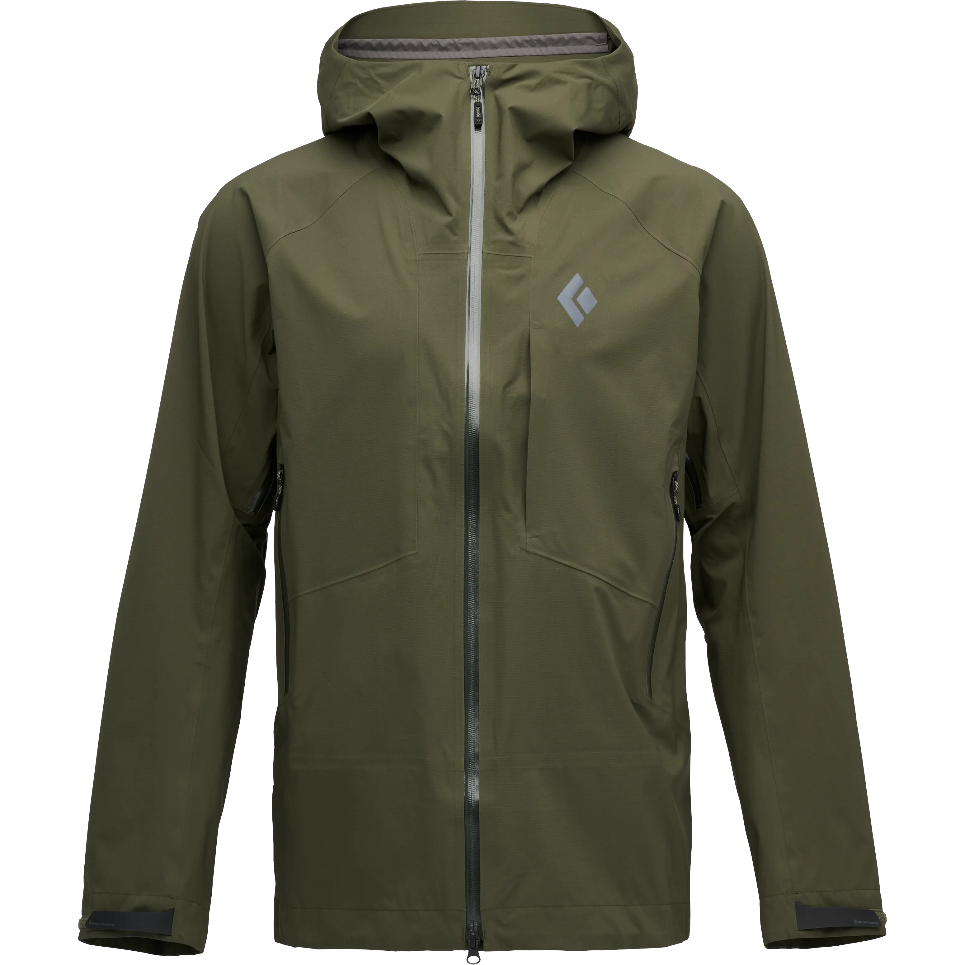 Black Diamond Highline Stretch Shell Men Regnjakke - Dark Moss - XL - Regnjakker