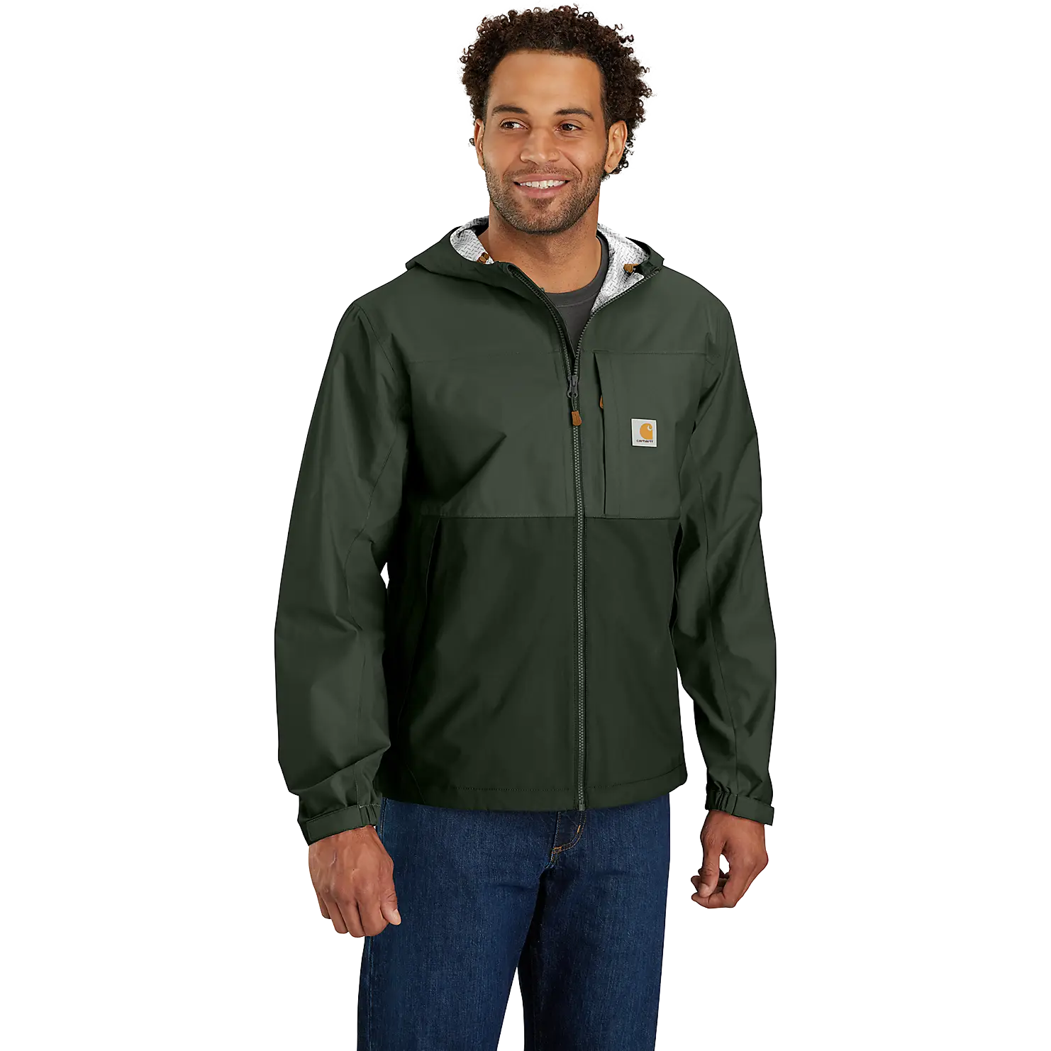 Carhartt Relaxed Fit Packable Rain Jacket Men - Forestry Green/Dark Forestry G - S - Regnjakker