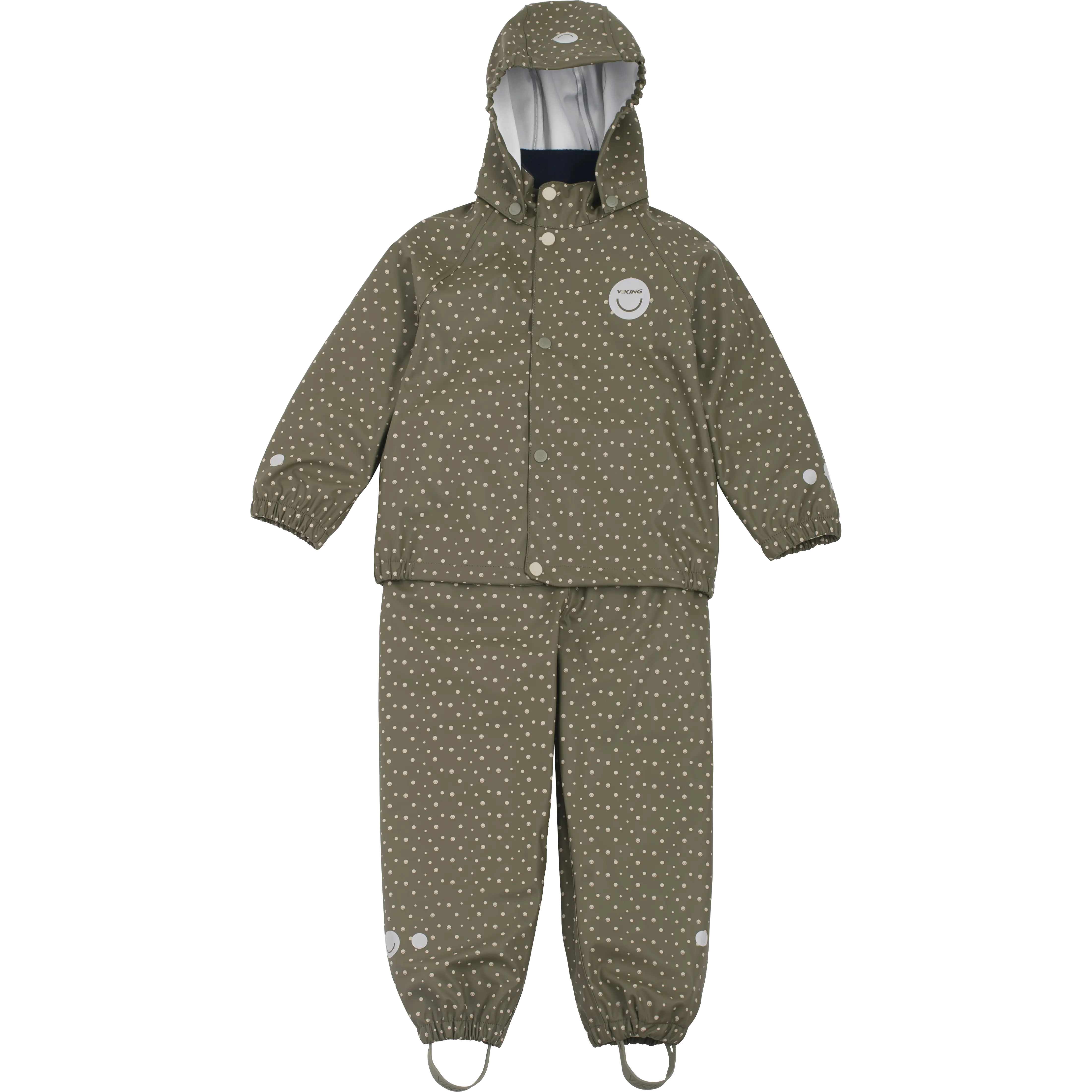 Viking Jolly Print Rain Set - Olive - 134 - Regnsæt til børn