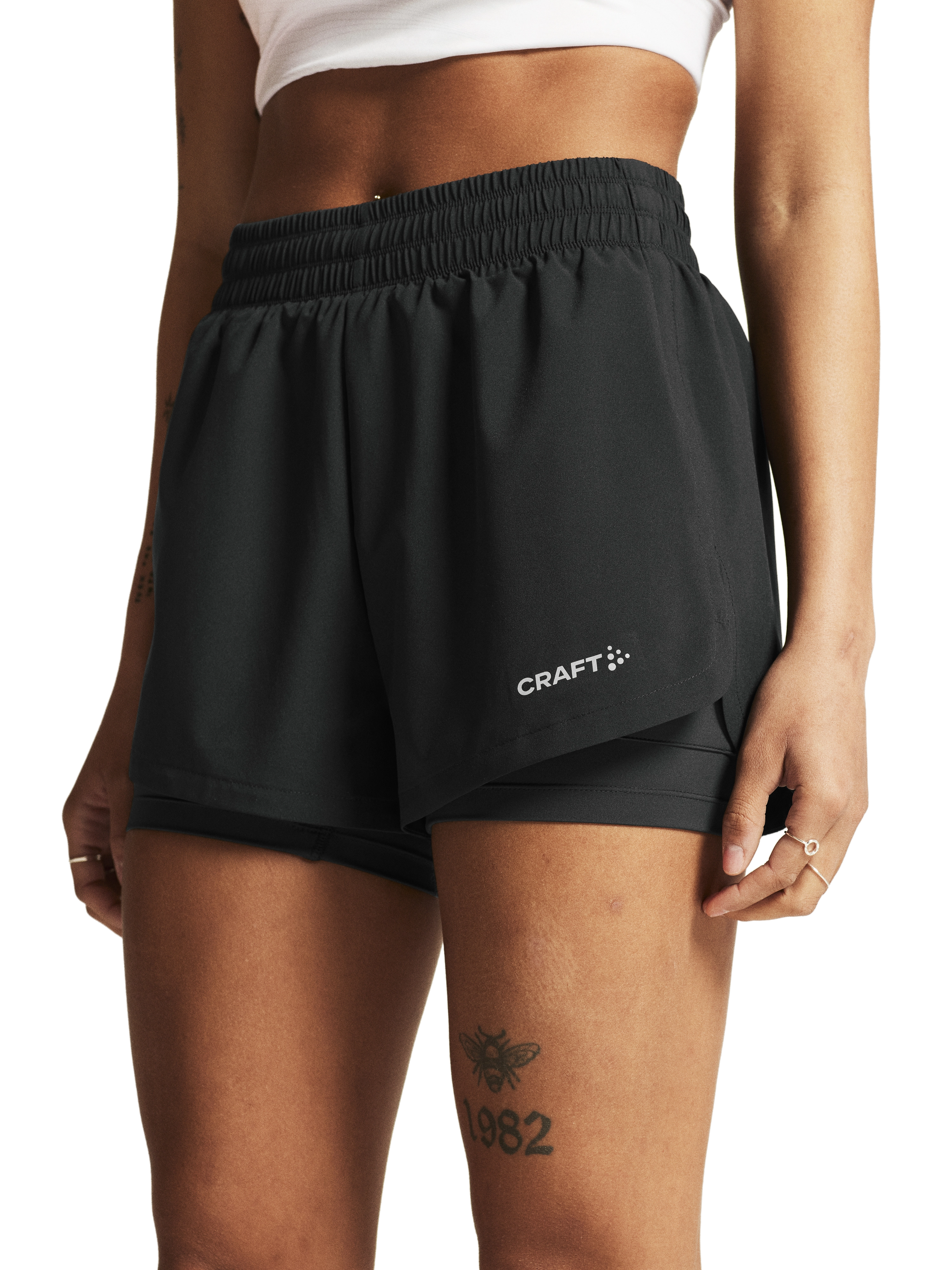 Craft Adv Essence 2-in-1 Shorts 2 Women - Black - XL - Løbeshorts