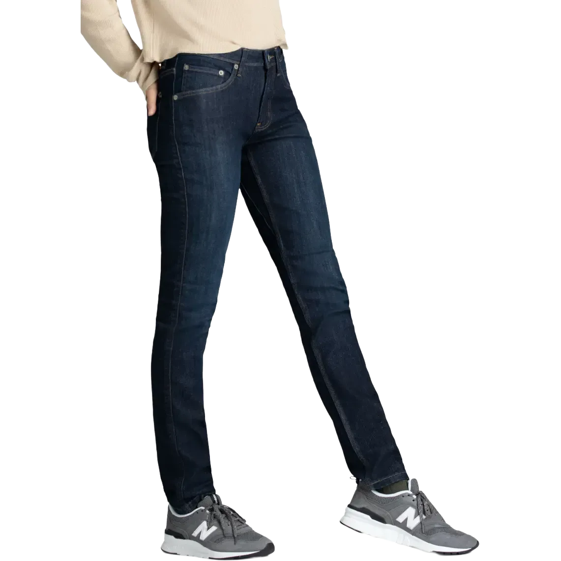 Performance Denim Pant Women Slim Straight 32" damebukser
