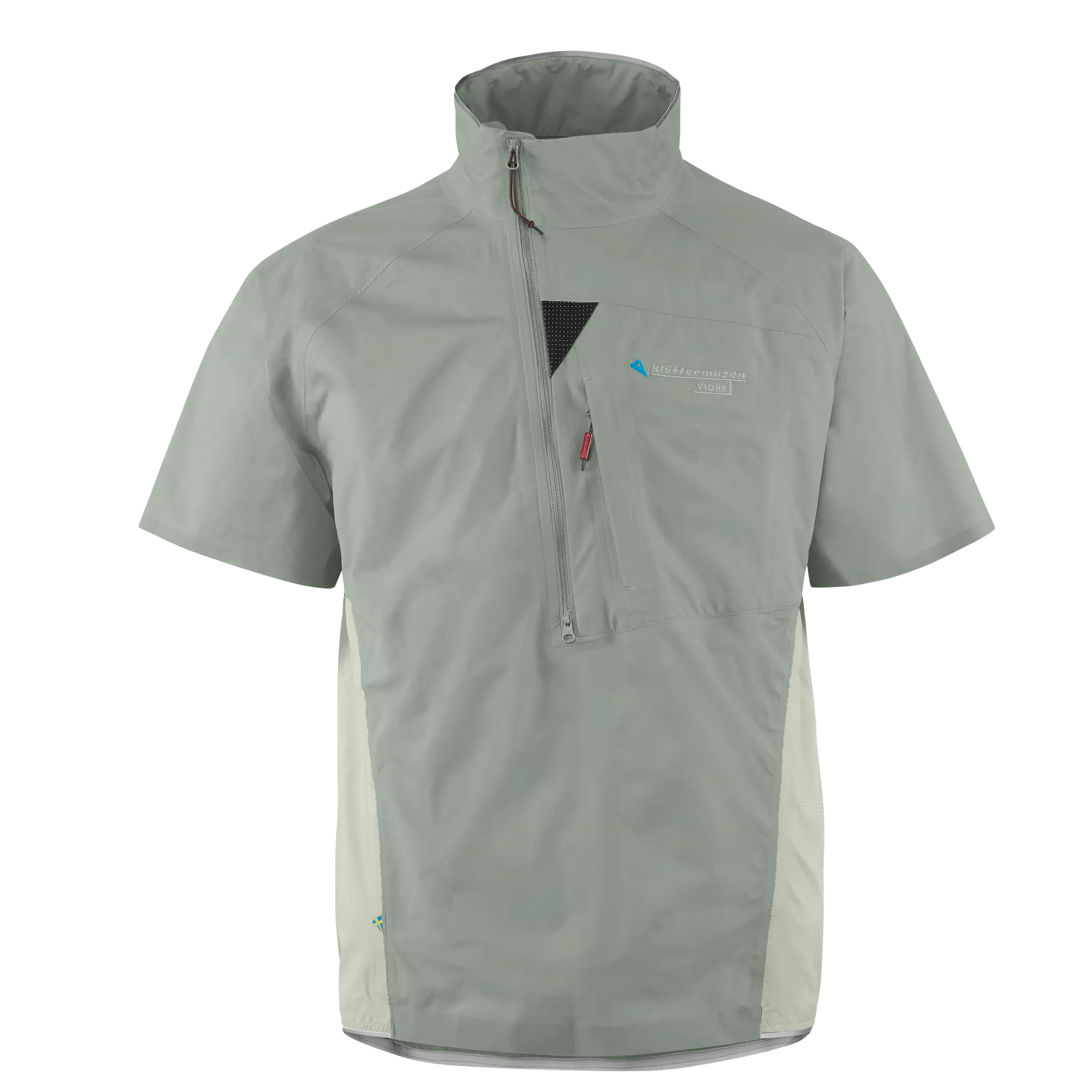 Klättermusen Vidre Zip SS Jacket Men løbejakke - Faded Green - M - Løbejakker