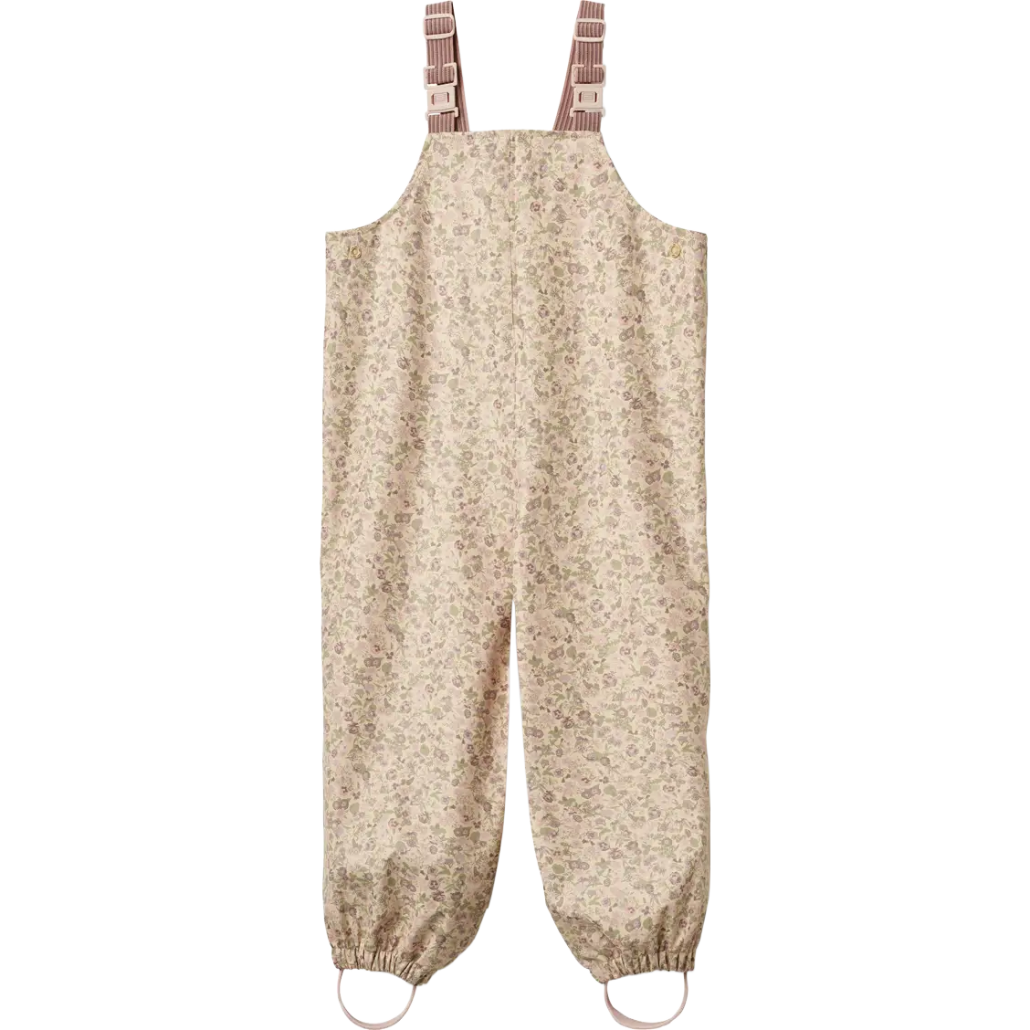 Wheat Rainwear Charlo Overall Kids Print - Rose Flower Field - 116/6y - Regnbukser til børn