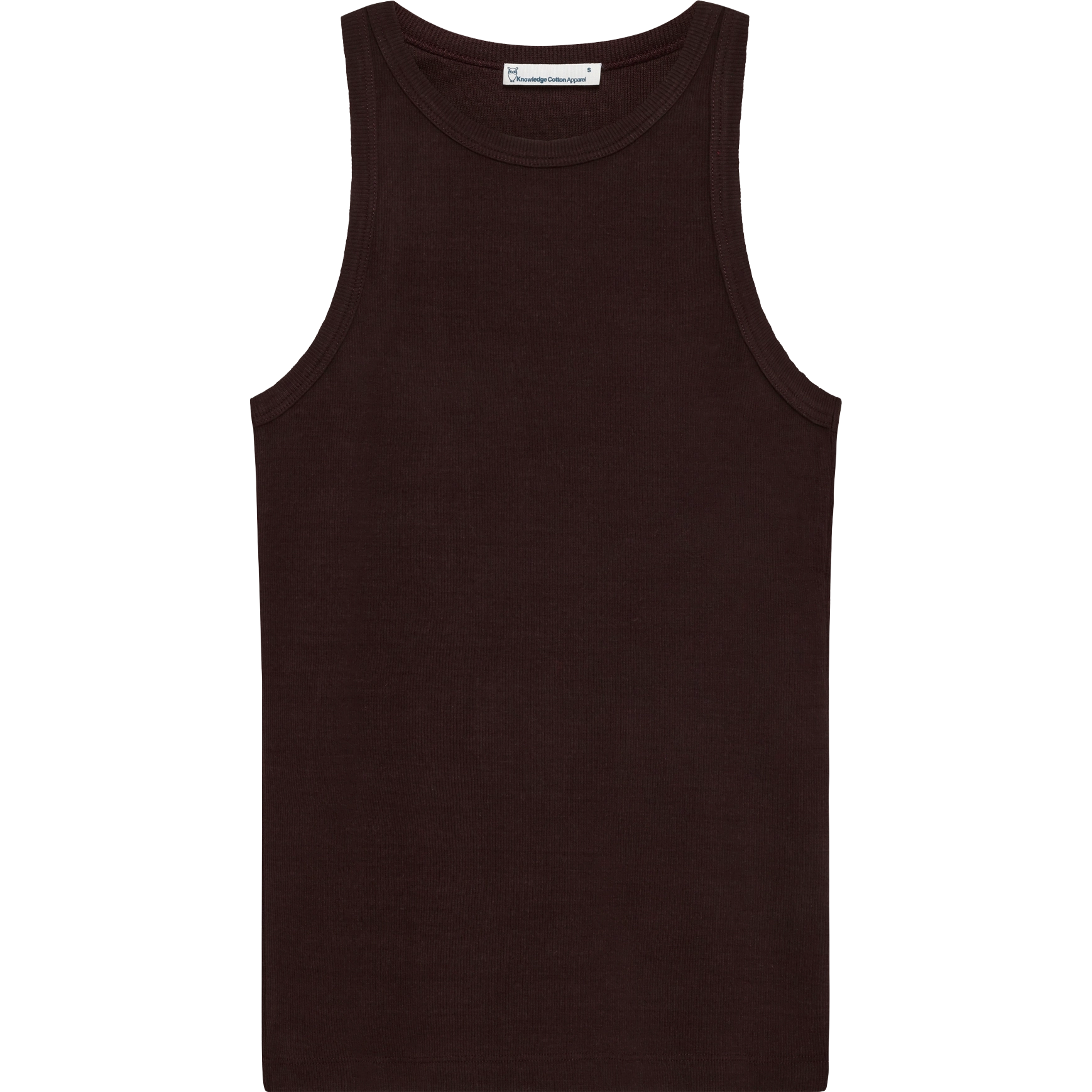 Knowledge Cotton Apparel Rib Racer Top Women - Chocolate Torte - S - Toppe