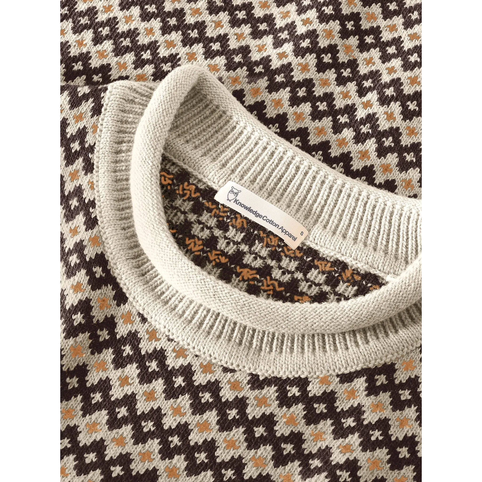 Lambswool Jacquard Roll-Edge Sweater Wom