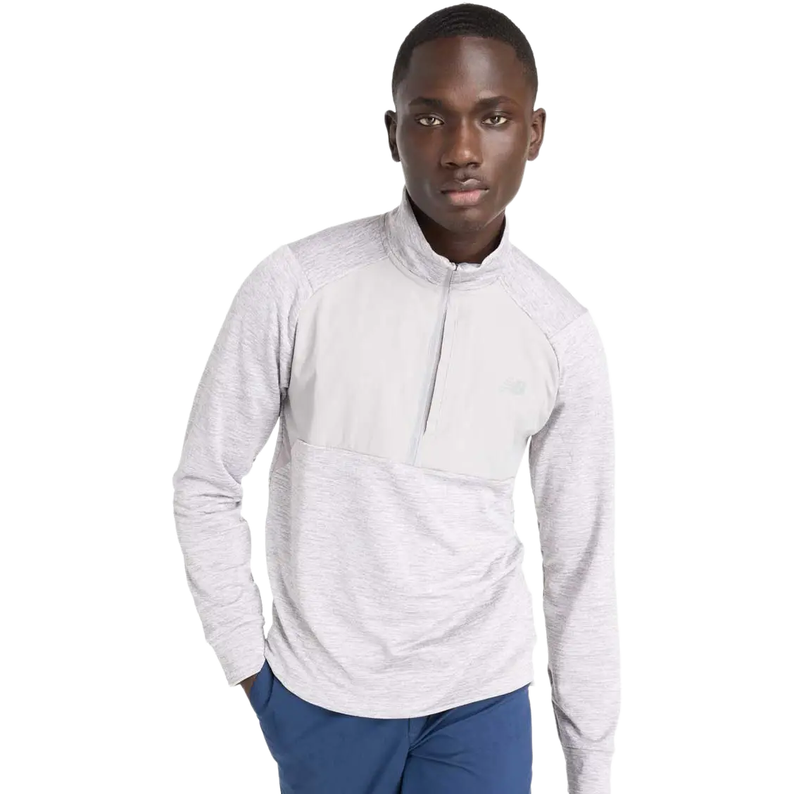 New Balance Athletics Heat Grid 1/2 Zip Men - Athletic Grey - XL - Løbetrøjer