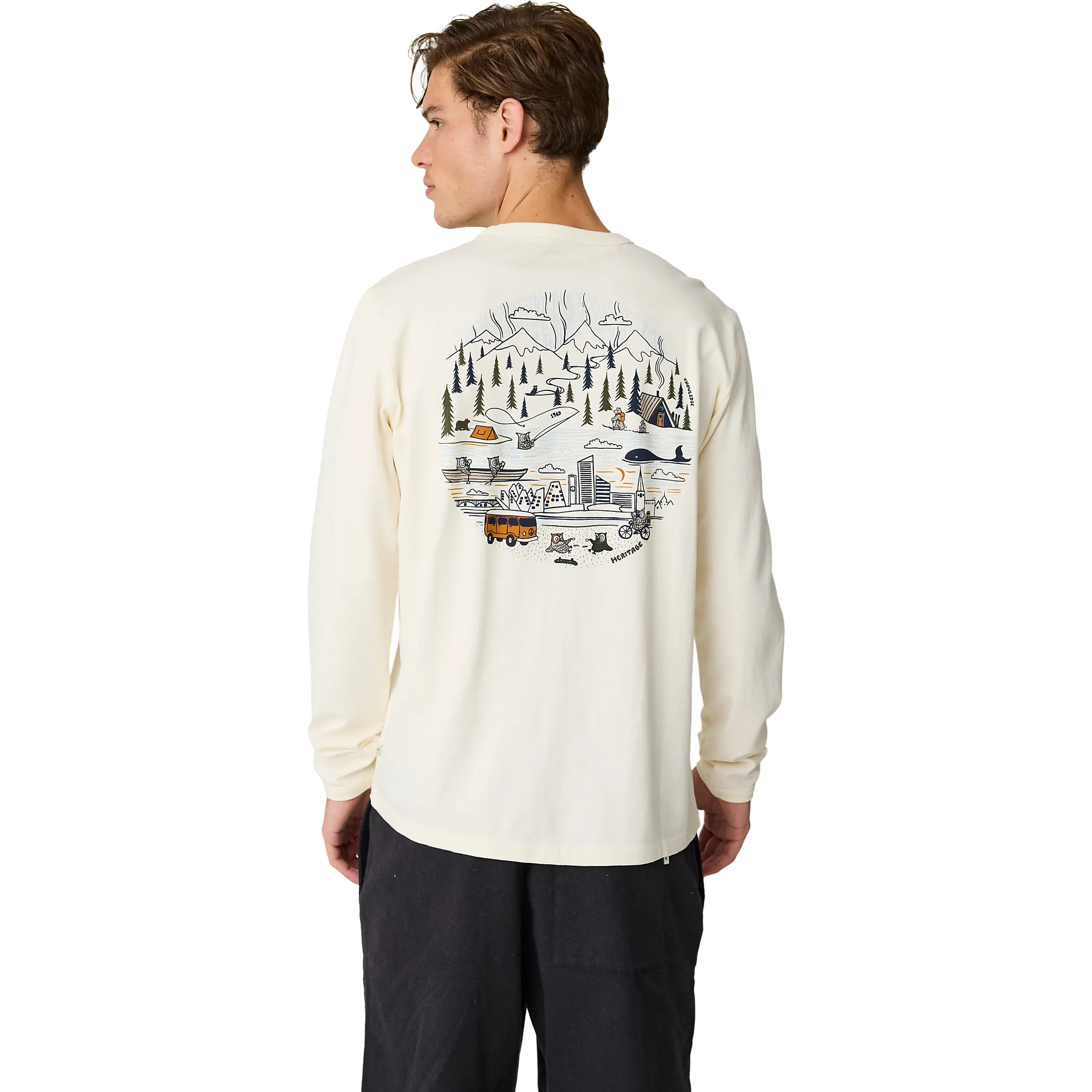 Back Print Long Sleeve T-shirt Men