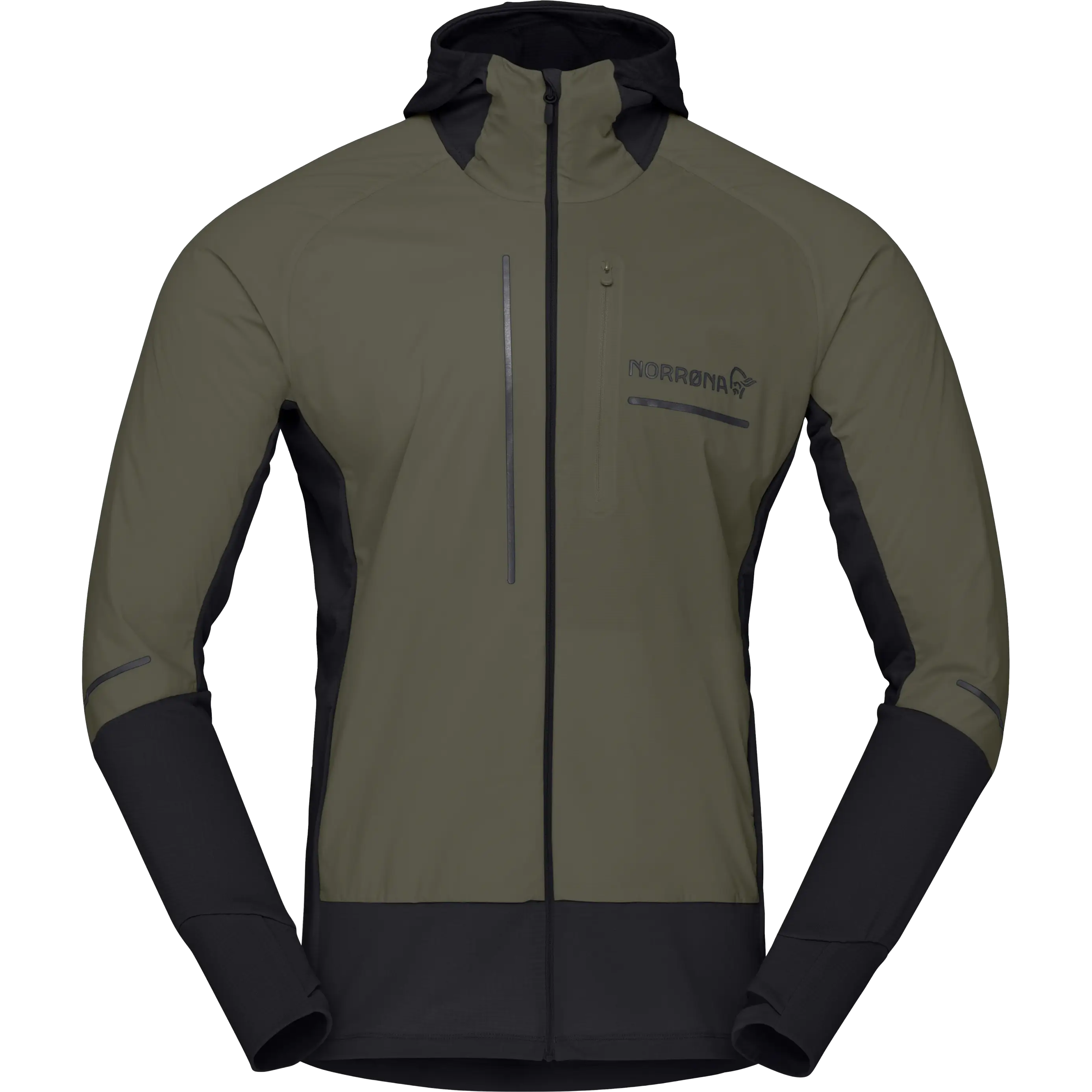 Norrøna Senja Alpha90 Hood Men - Olive Night - XL - Løbetrøjer