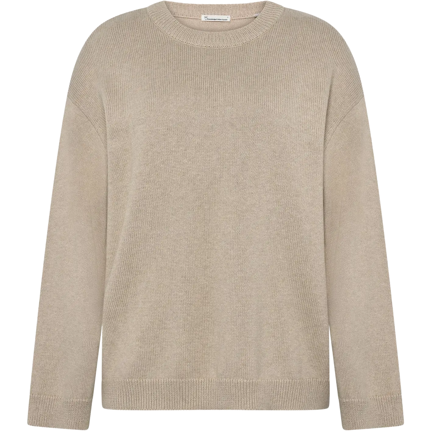 Knowledge Cotton Apparel Cashmere Crew Neck Women - Light Feather Gray - L - Striktrøjer