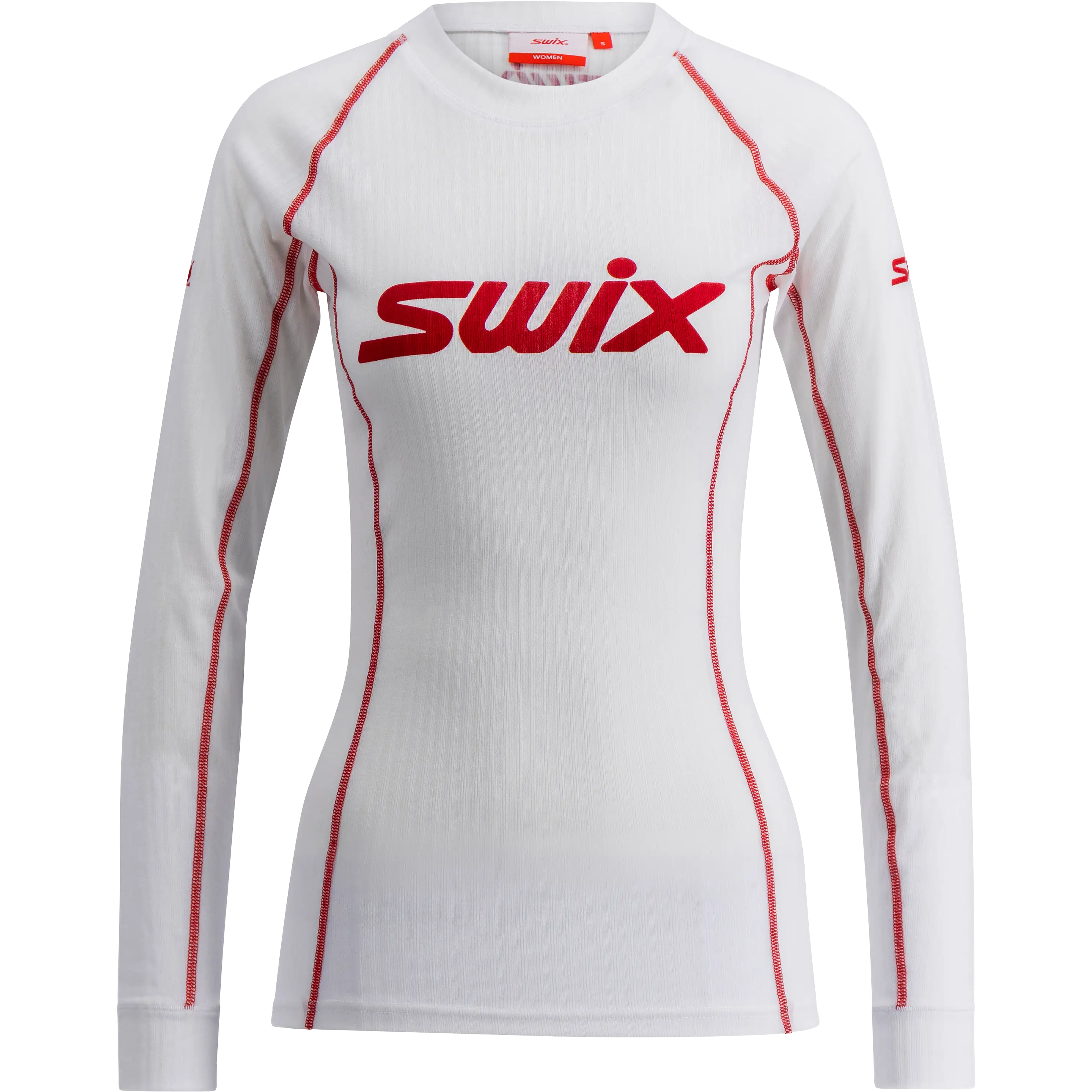 Swix RaceX Classic Long Sleeve Women undertrøje - Bright White/Swix Red - XL - Skiundertøj