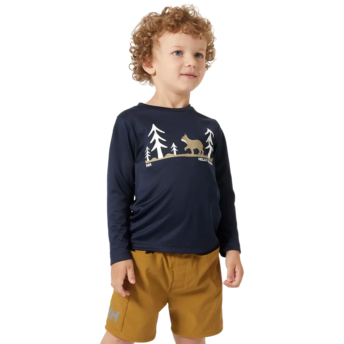 Helly Hansen Tech Graphic LS Top Kids - Navy - 122 - Langærmet T-shirts til børn
