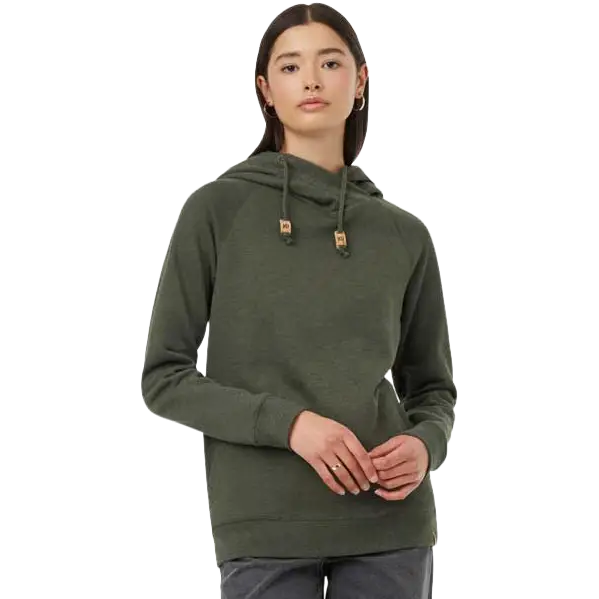 Tentree Burney Hoodie Women hættetrøje - Dark Kombu Green Heather - M