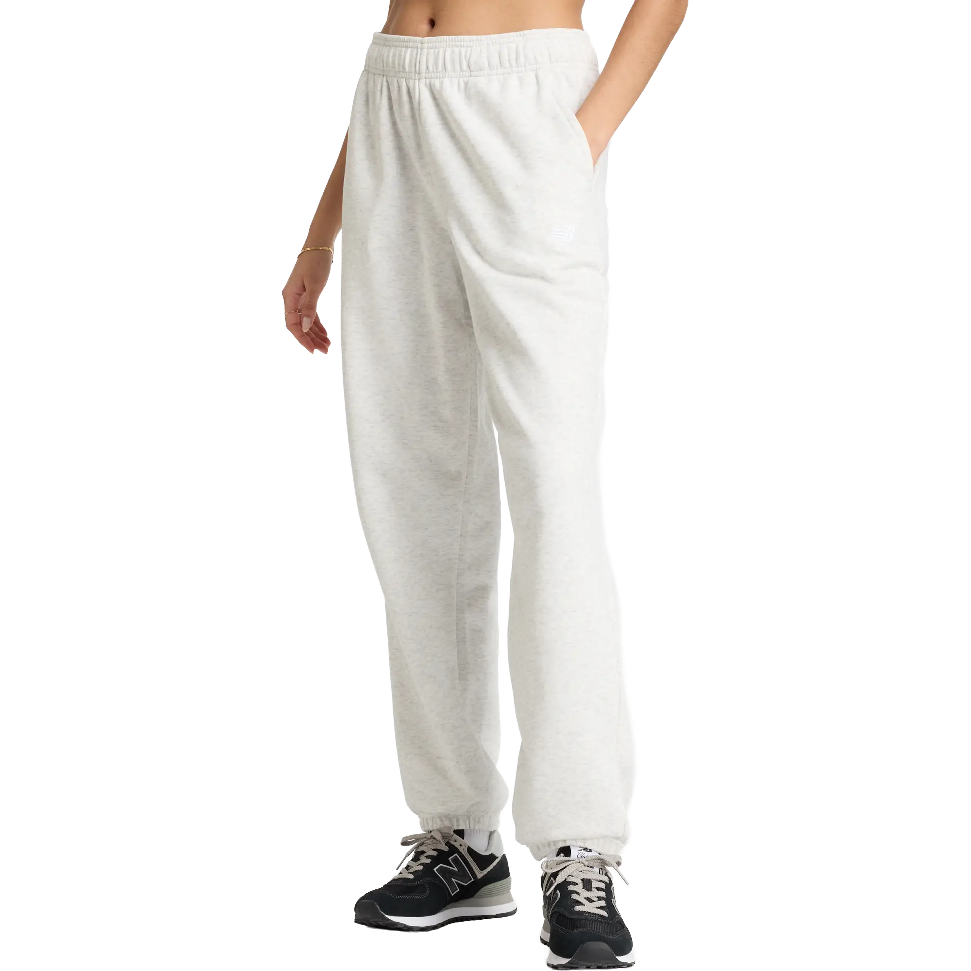 New Balance Sport Essentials French Terry Jogger Wom - Ash Heather - M - Løbetights og bukser