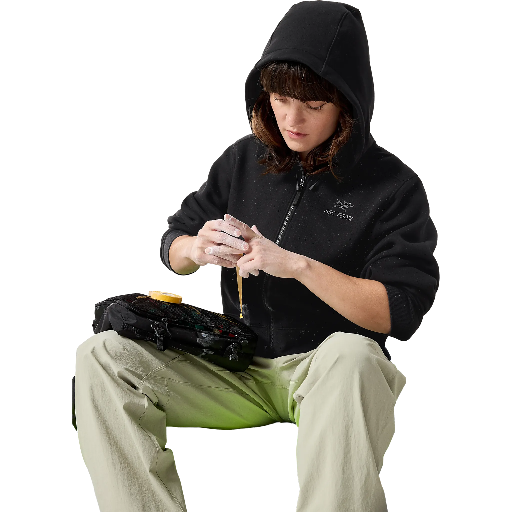 Emblem Fleece Full Zip Crop Hoody Women