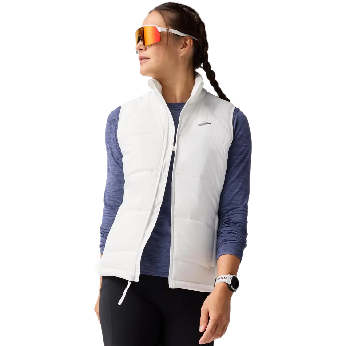 Brooks Shield Hybrid Vest 3.0 Women - White - XS - Løbeveste