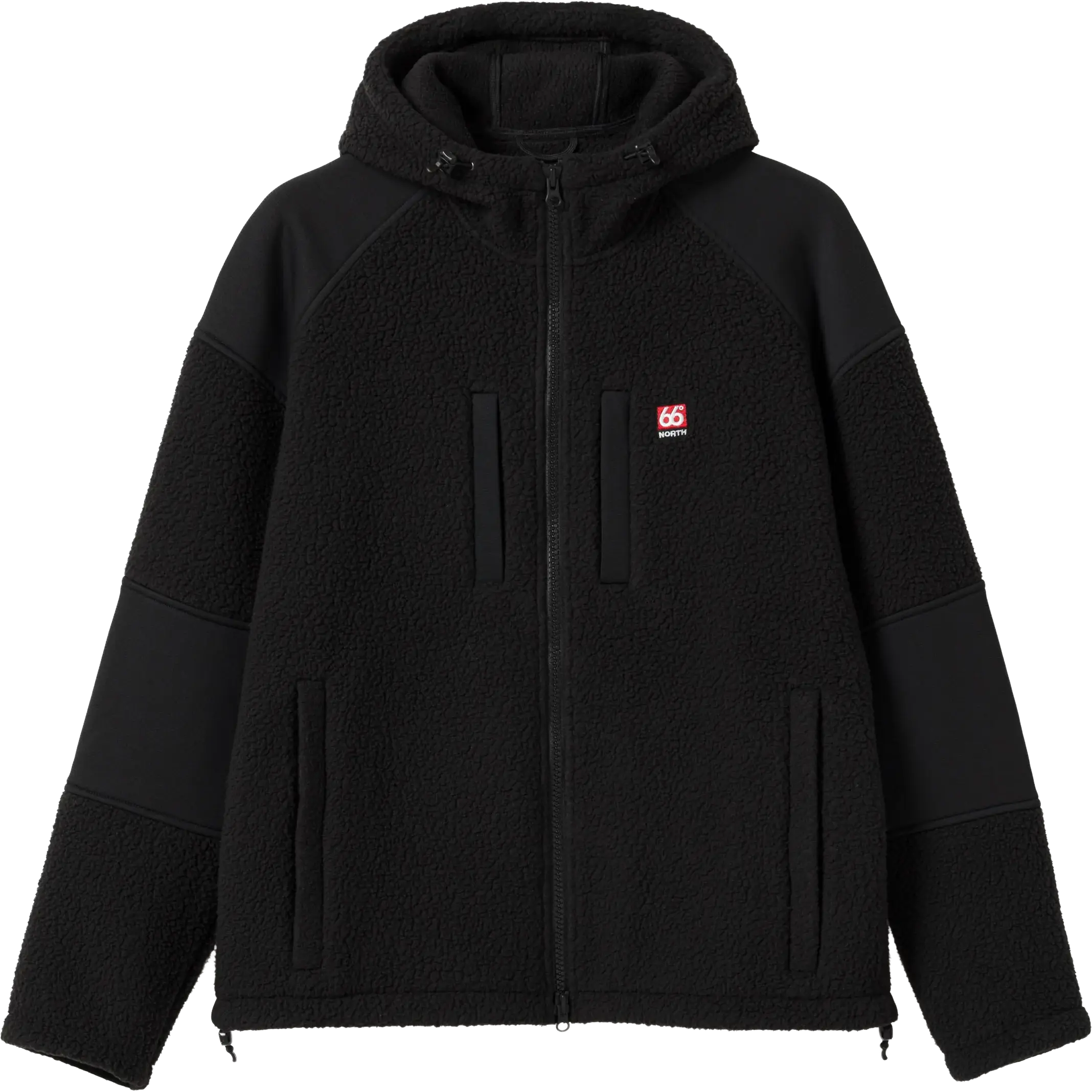 66°North Tindur Shearling Zipped Hoodie Men - Black - M - Fleecetrøjer