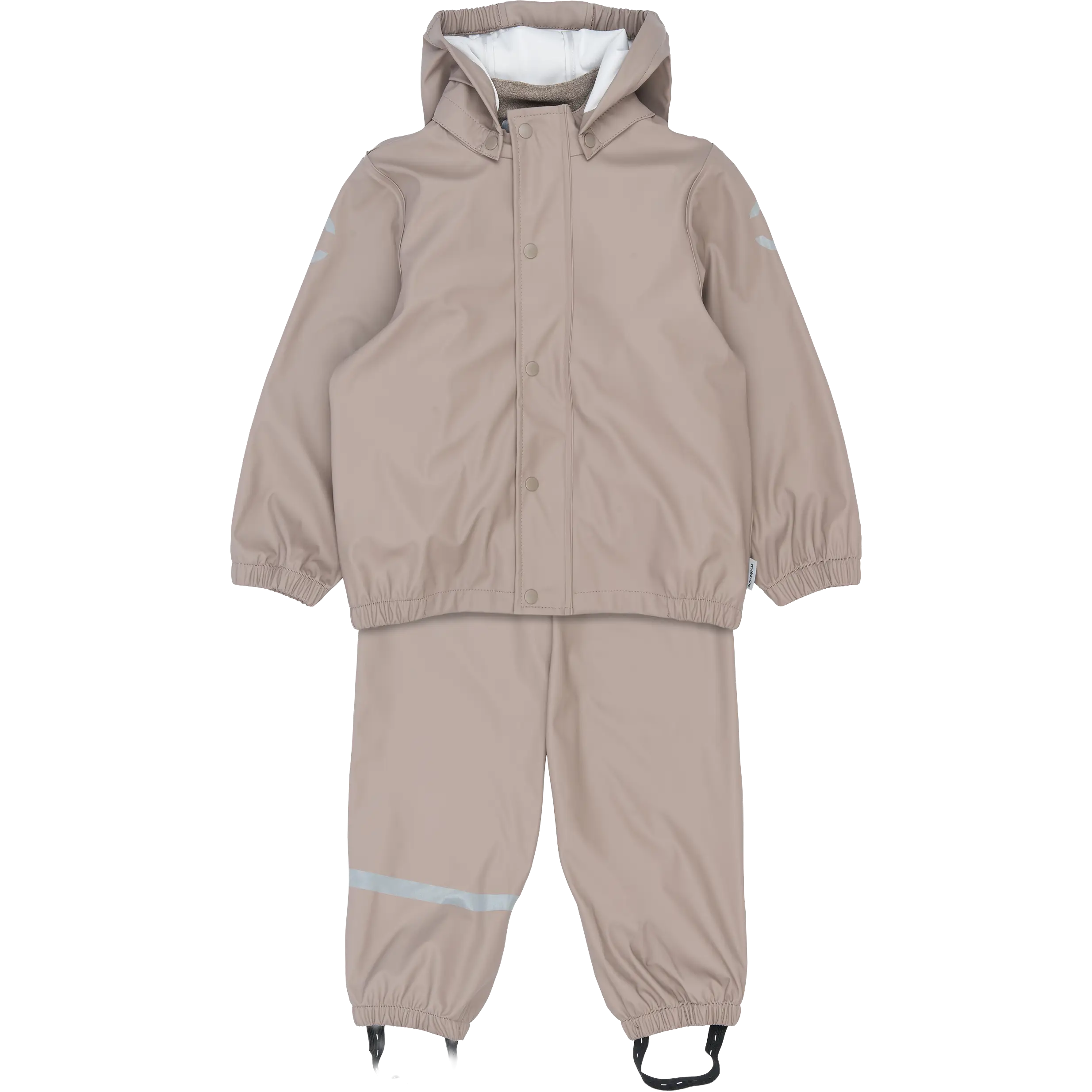 Mikk-Line PU Rain Set w/Suspenders Recycled regnsæt - Cinder - 98 - Regnsæt til børn