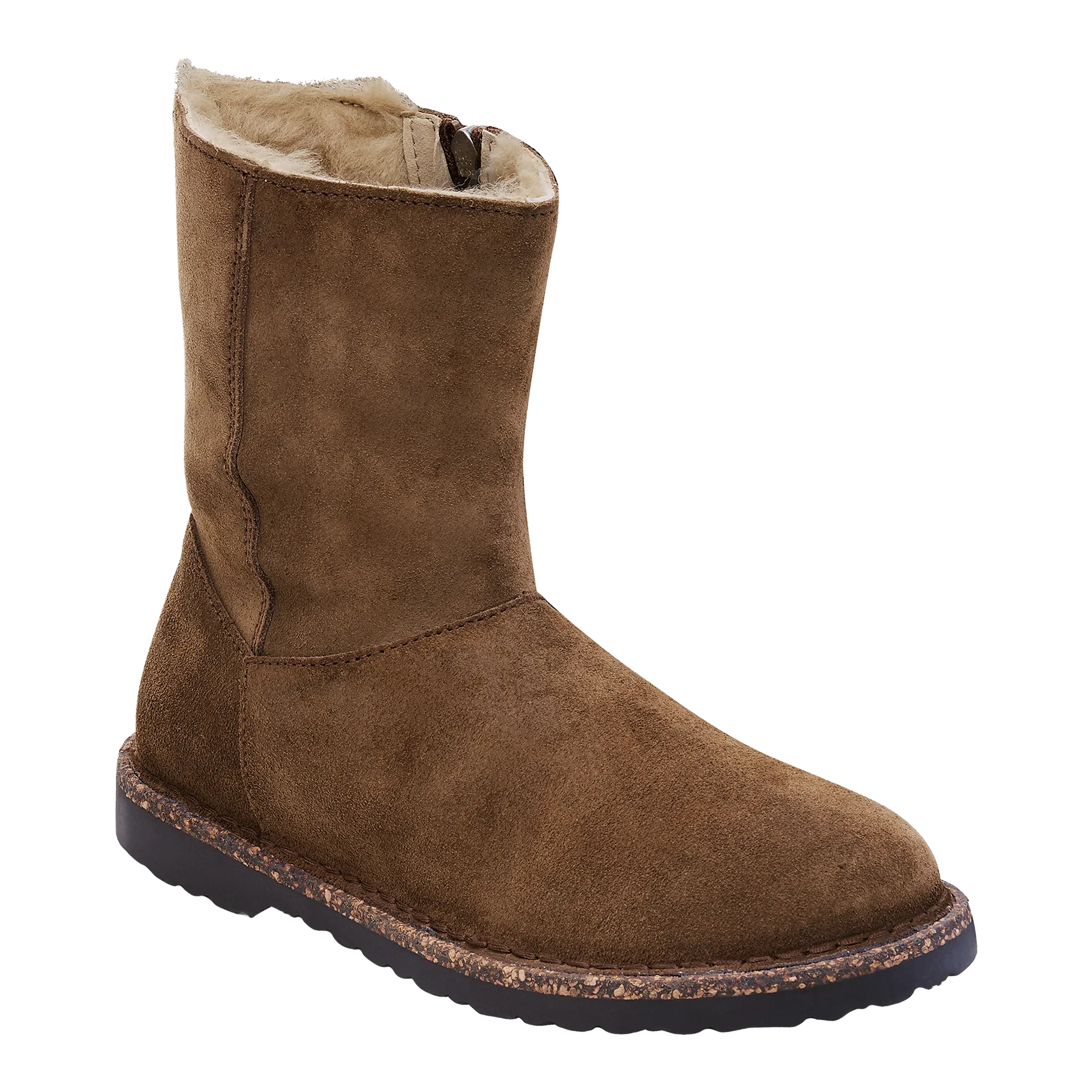 Uppsala Zip Shearling Suede Leather Narrow
