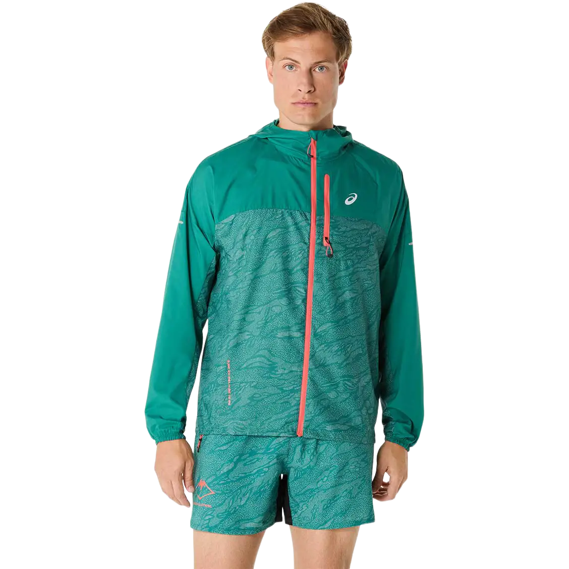 Asics Fujitrail Packable Windbreaker Men - Rainy Lake/Birch - M - Løbejakker